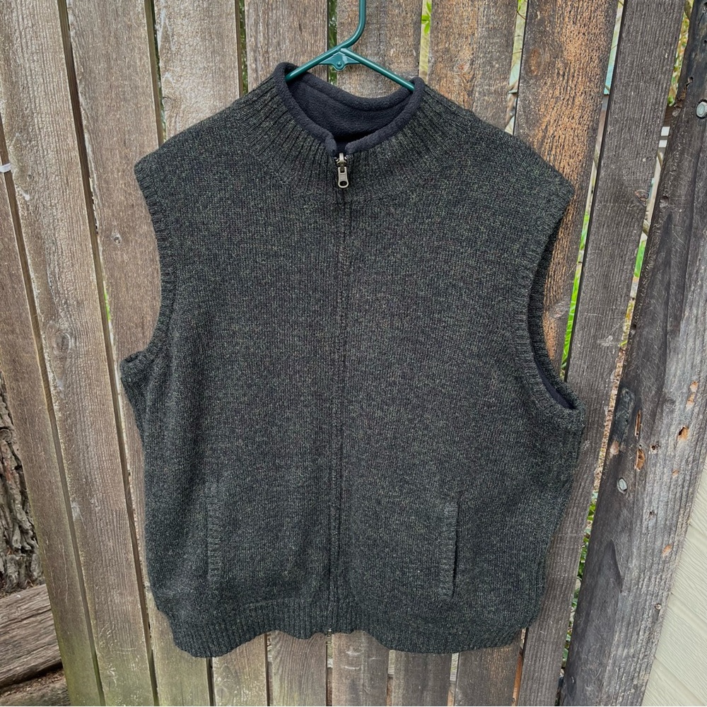 Pendleton Men’s Shetland Wool Polar Fleece Lined Green Vest Sz Xxl